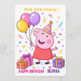 Tarjeta Festiva Peppa Pig Birthday Card for Kids | Personalized