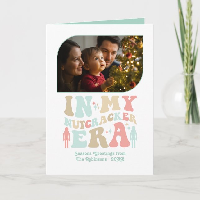 Tarjeta Festiva Peppermint Cream Fun Retro Christmas Photos (Anverso)