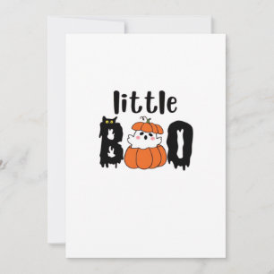 Tarjeta Festiva Pequeña Boo Lindos Gatos de Calabaza de Halloween