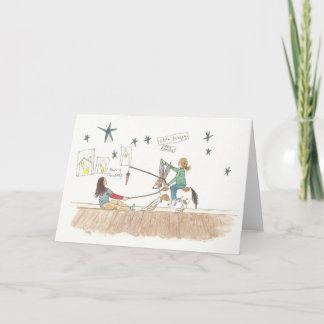 Tarjeta Festiva Pequeña carta de Navidades de burro