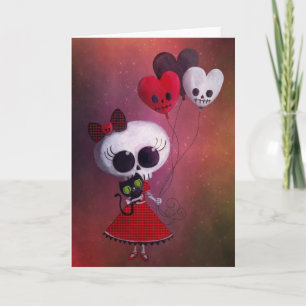 Tarjeta Festiva Pequeña Srta. Death Valentine Girl
