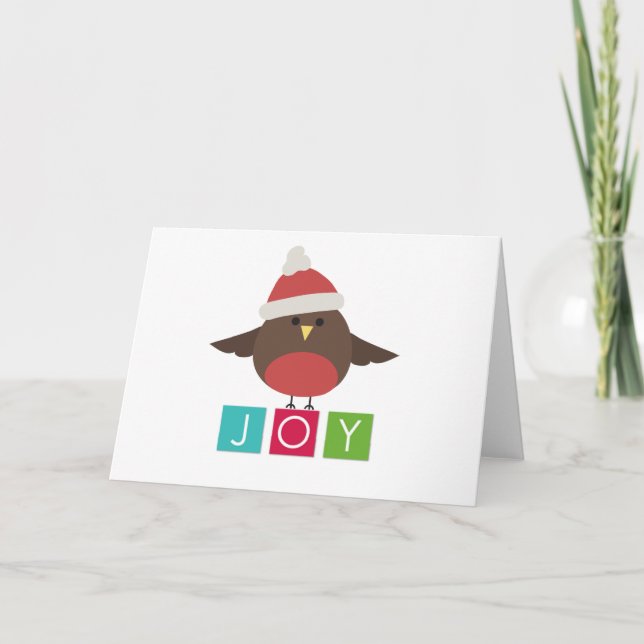Tarjeta Festiva pequeñas cartas de navidades simples de pájaros (Anverso)