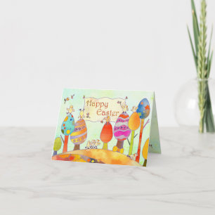 Tarjeta Festiva Pequeñas chicas en la carta de tierras de Pascua