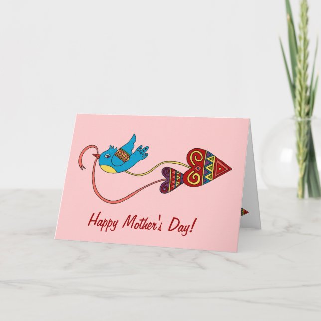 Tarjeta Festiva Pequeño arte folclórico ucraniano (Anverso)