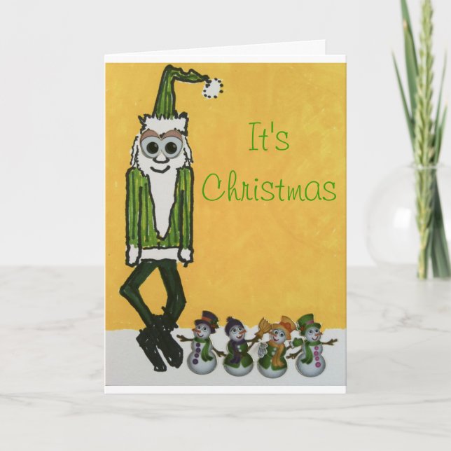 Tarjeta Festiva Pequeño ayudante de Santas (Anverso)