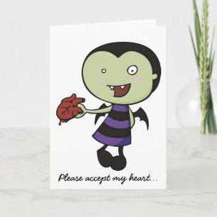 Tarjeta Festiva Pequeño corazón del vampiro
