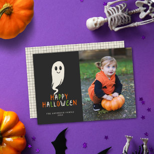 Tarjeta Festiva Pequeño fantasma más lindo feliz foto de Halloween