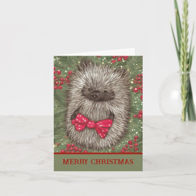 Tarjeta Festiva Pequeño Hedgehog (Anverso)