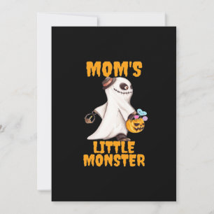 Tarjeta Festiva Pequeño Monstruo Boo Divertido Gráfico de Mamá