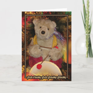 Tarjeta Festiva Pequeño oso del batería