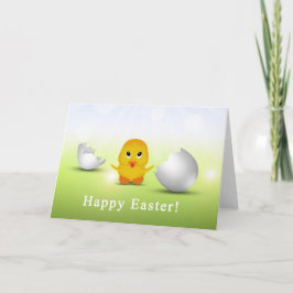 Tarjeta Festiva Pequeño polluelo feliz lindo del bebé de Pascua