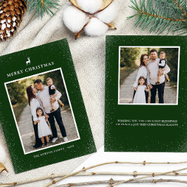 Tarjeta Festiva Pequeño reno Sencillo de copas de nieve Personaliz