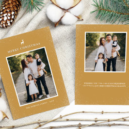 Tarjeta Festiva Pequeño reno Sencillo de copas de nieve Personaliz