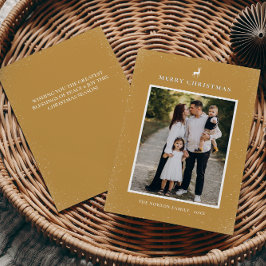 Tarjeta Festiva Pequeño reno simple copo de nieve foto Personaliza