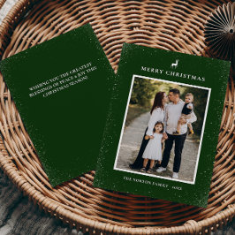 Tarjeta Festiva Pequeño reno simple copo de nieve foto Personaliza