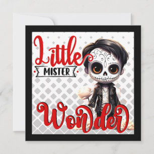 Tarjeta Festiva Pequeño Señor Calavera de Azúcar