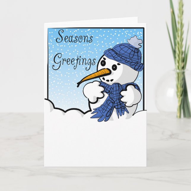 Tarjeta Festiva Pequeño Snowman (Anverso)