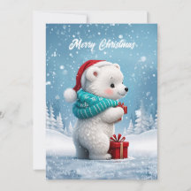 Pequeño y lindo oso bebé con gorra de Navidades