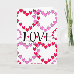 Tarjeta Festiva Pequeños corazones Amor Rojo Rosa