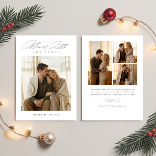 Tarjeta Festiva Pequeños Navidades casados Collage de fotos recién