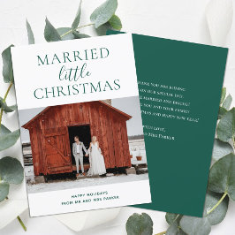 Tarjeta Festiva Pequeños Navidades casados Guión verde foto modern