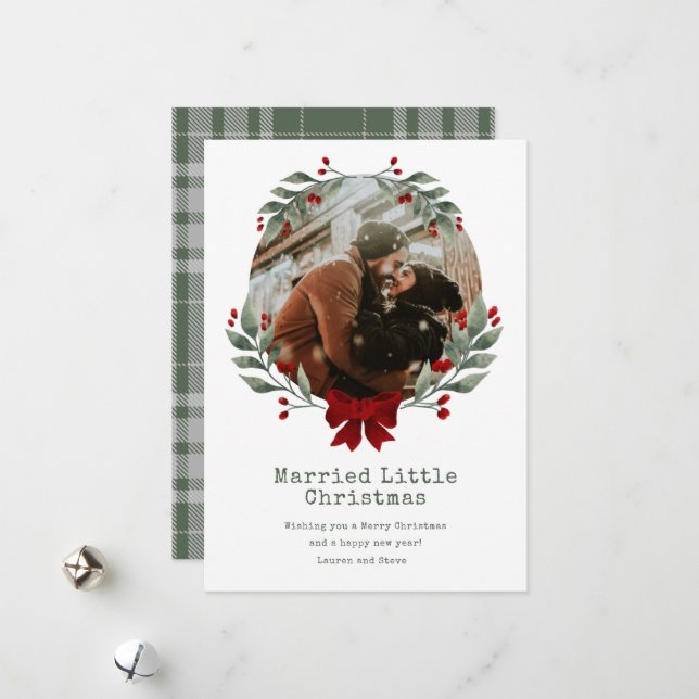 Tarjeta Festiva Pequeños Navidades casados recién casados (Anverso/Reverso In Situ)