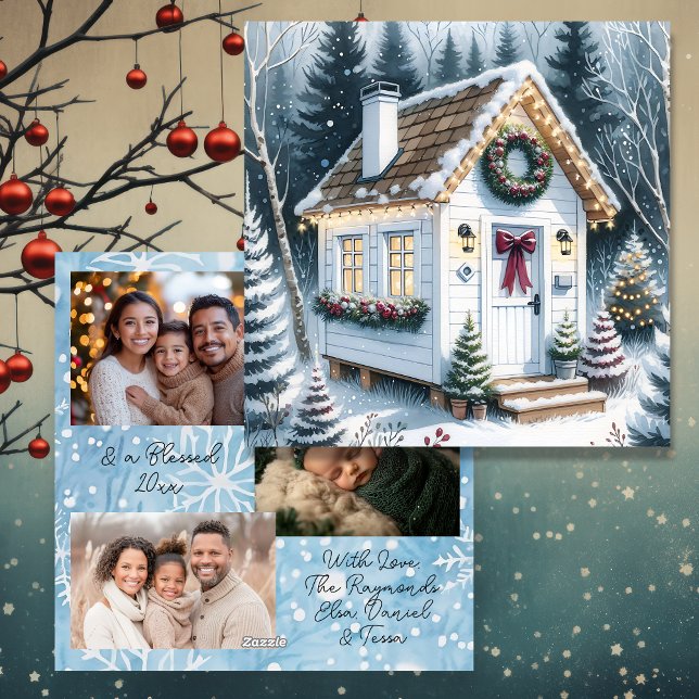 Tarjeta Festiva Pequeños Navidades caseros blancos festivos (Subido por el creador)