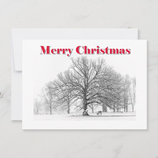 Tarjeta Festiva Pequeños Navidades de la escena invernal con barni (Anverso)