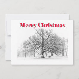 Tarjeta Festiva Pequeños Navidades de la escena invernal con barni