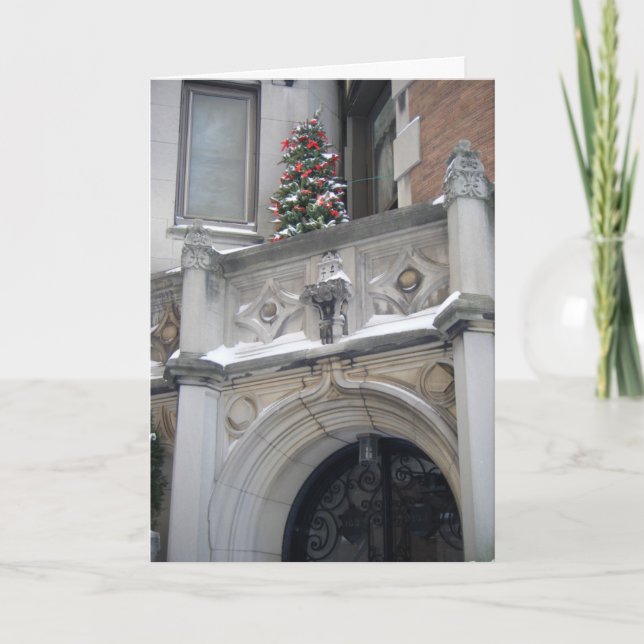 Tarjeta Festiva Pequeños Navidades del Upper West Side de Nueva Yo (Anverso)