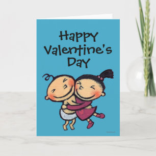 Tarjeta Festiva Pequeños y pequeños abrazos ilustrados