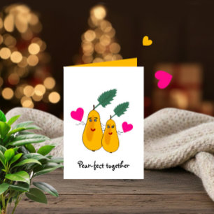 Tarjeta Festiva Peras parejas para el Día de San Valentín