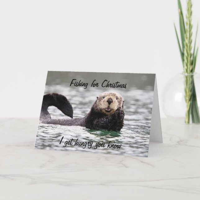 TARJETA FESTIVA PERDERTE EN EL ESTILO OTTER DE LOS NAVIDADES (Anverso)