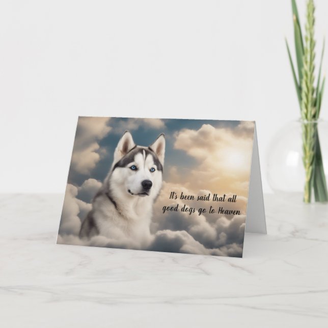 Tarjeta Festiva Pérdida de la simpatía del Cielo del Perro Husky S (Anverso)