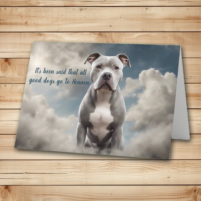 Tarjeta Festiva Pérdida de la simpatía del cielo del perro Pitbull (Subido por el creador)
