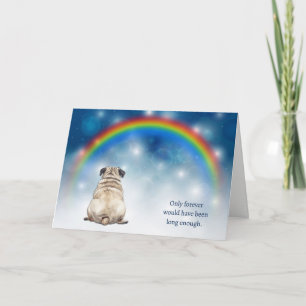 Tarjeta Festiva Pérdida de luces nocturnas de perro Pug simpatía