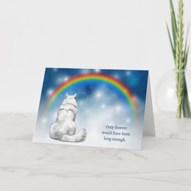 Tarjeta Festiva Pérdida de Luces Nocturnas de Perro Samoyedo Simpa (Anverso)