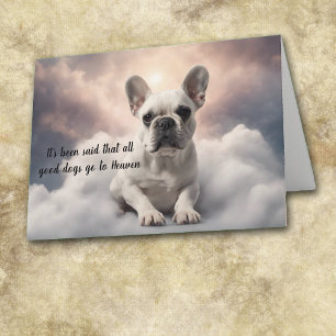 Tarjeta Festiva Pérdida de simpatía por el cielo del Bulldog blanc