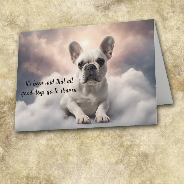 Tarjeta Festiva Pérdida de simpatía por el cielo del Bulldog blanc (Subido por el creador)