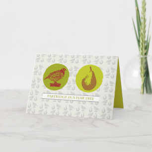 Tarjeta Festiva Perdiz en un árbol perverso