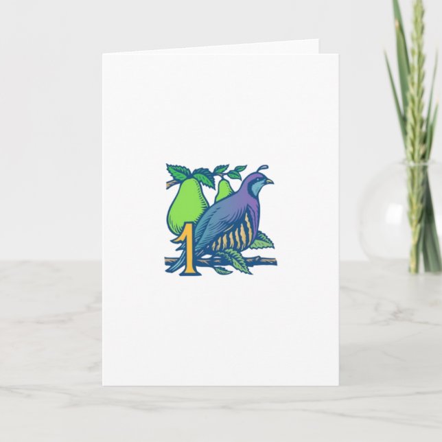 Tarjeta Festiva Perdiz en un peral (Anverso)