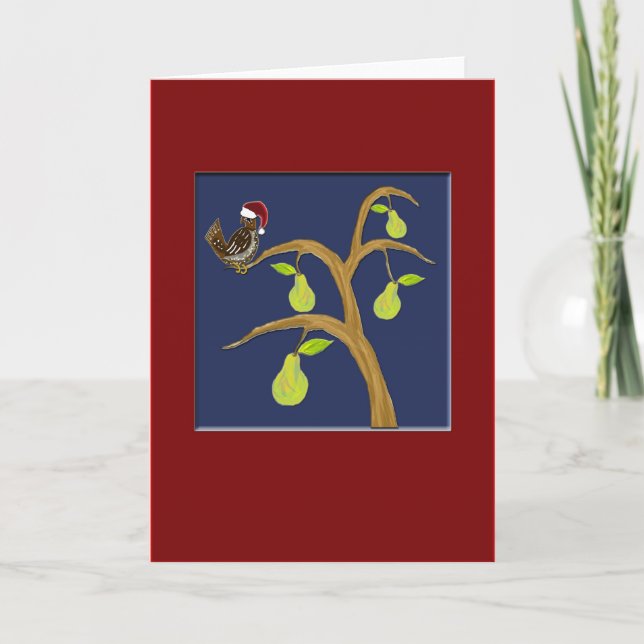 Tarjeta Festiva Perdiz+PearTree5x7 (Anverso)