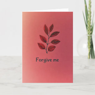 Tarjeta Festiva Perdonarme las hojas rojas