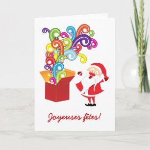 Tarjeta Festiva Père Noël y cartas de boîte de cadeaux
