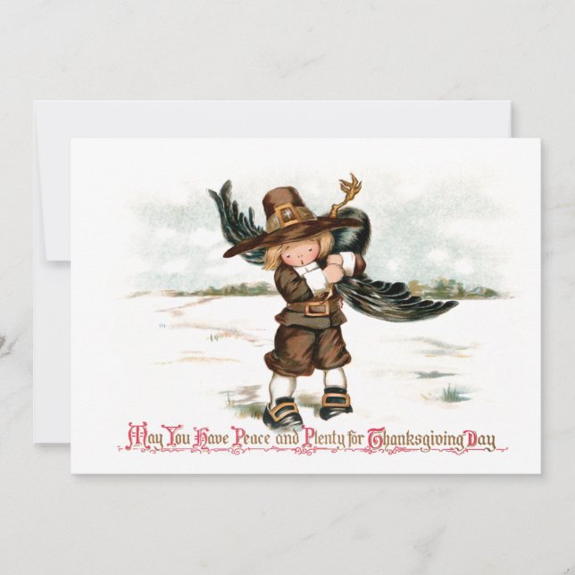 Tarjeta Festiva Peregrino de época con Turquía (Anverso)