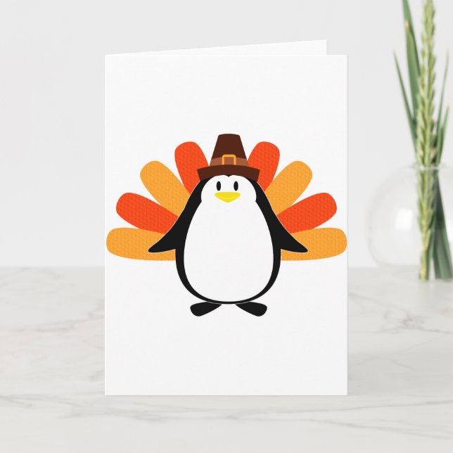 Tarjeta Festiva Peregrino pingüino (Anverso)