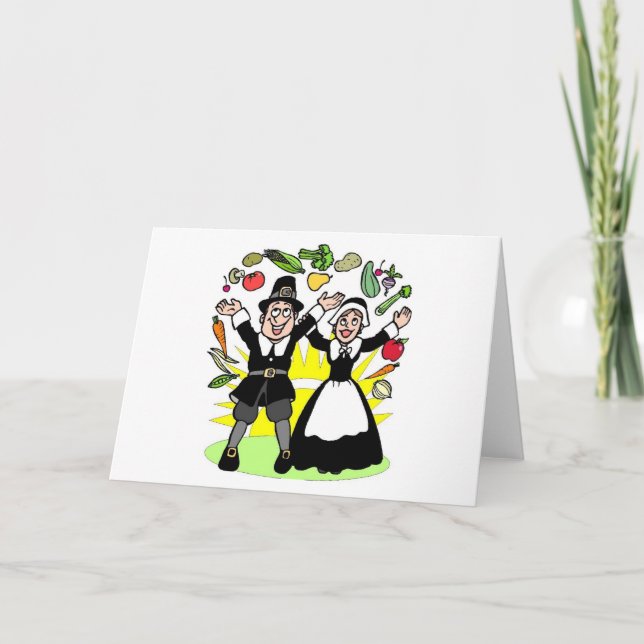 Tarjeta Festiva Peregrinos de la acción de gracias (Anverso)