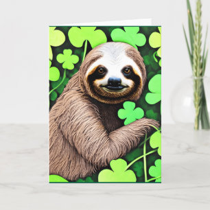 Tarjeta Festiva Perezoso del Día de San Patricio