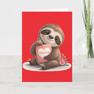 Tarjeta Festiva Perezoso del Día de San Valentín