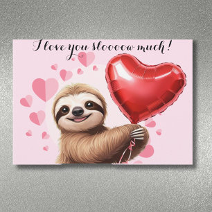 Tarjeta Festiva Perezoso Rosa Personalizado Día de San Valentín Di